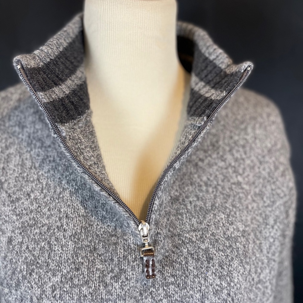 Daniele Blasi gray 1/4 zip wool sweater - Picture 6 of 12